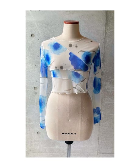 花柄シアートップス