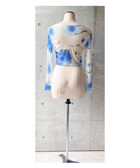 花柄シアートップス