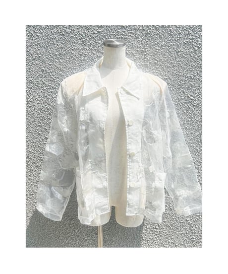 花柄シアーシャツジャケット