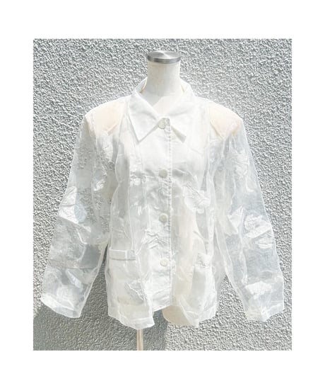 花柄シアーシャツジャケット