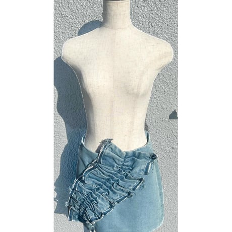 フリルデニムスカート