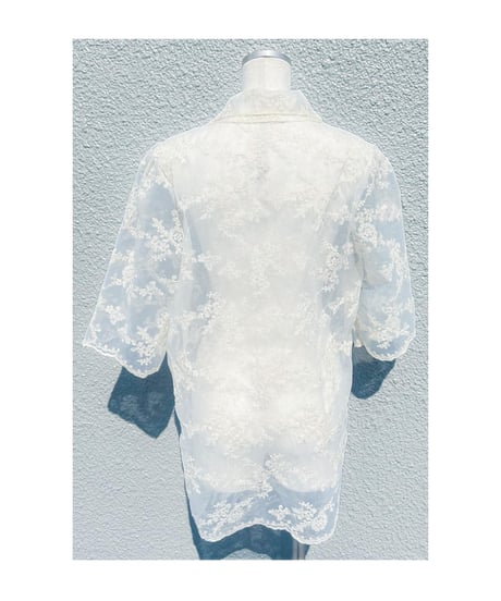 花柄シアーシャツ