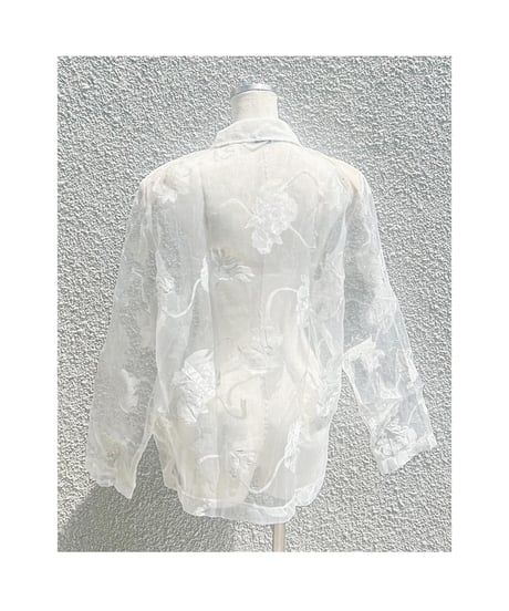 花柄シアーシャツジャケット