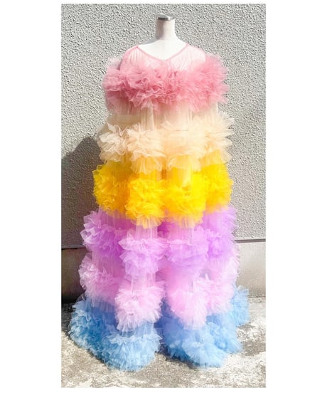 カラフルチュールマント