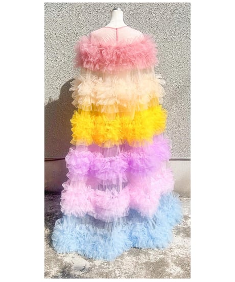カラフルチュールマント
