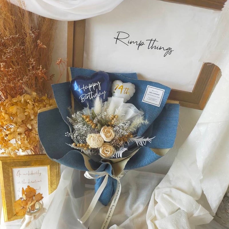 BB-7】デニムラッピングミニブーケ（ダブル） | Rimp things