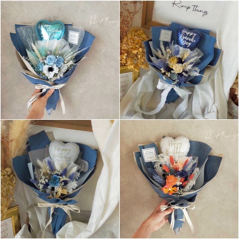 BB-6】デニムラッピングミニブーケ（シングル） | Rimp things