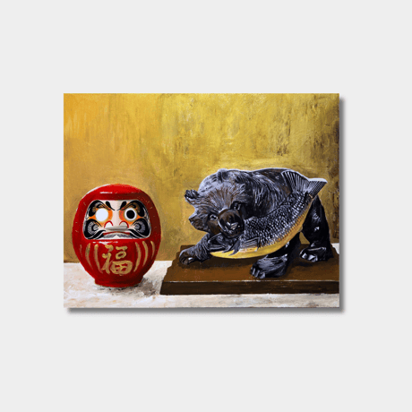 【原画一点物】Yukichi アクリル画 “DARUMA HEAD” 現代アート DARUMA -木彫熊-』 | 絵画処 秀吉
