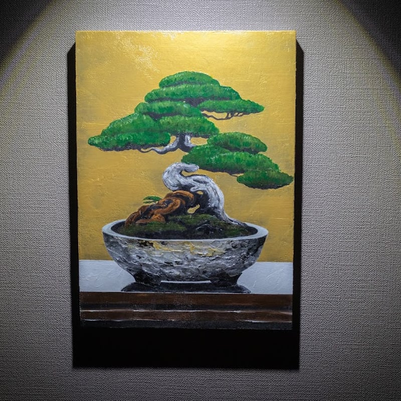 【蔵出し】額装 額縁 絵画 盆栽 松 アート 作品 静物画 日本画風 骨董品 盆栽』/ ¥49,800 | 絵画処 秀吉