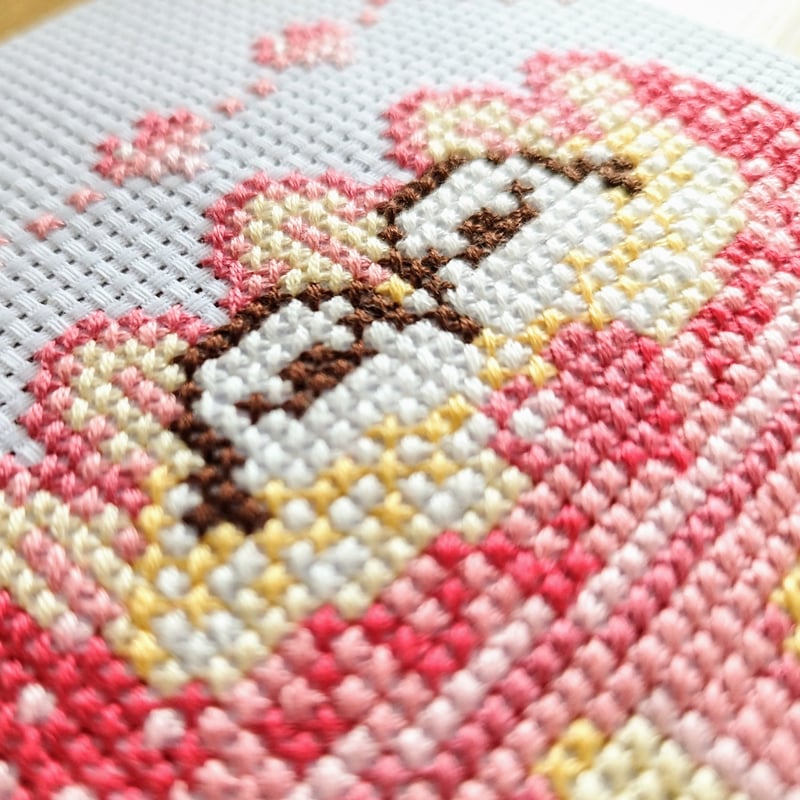 ケーキエナガさん クロスステッチ図案 | ぴうる
