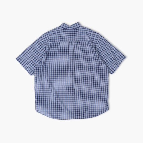 【USED】2000s Eddie Bauer : "RELAXED FIT" Dobby Plaid BD S/S Shirt : XL