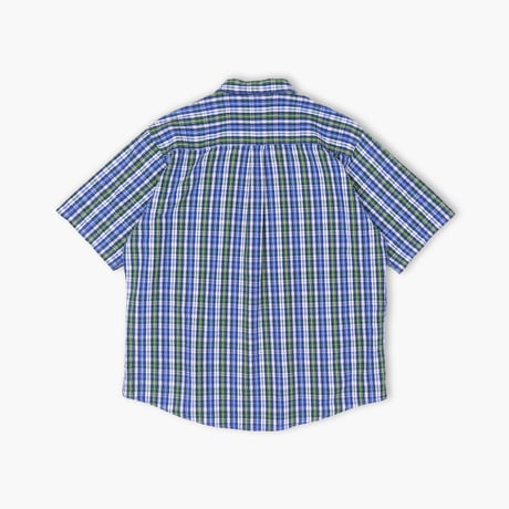 【USED】1990s CLUB ROOM : Seersucker Plaid BD S/S Shirt : XXL
