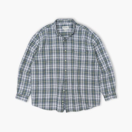 【USED】1990s-2000s Eddie Bauer : Linen Cotton Plaid BD Shirt : XL