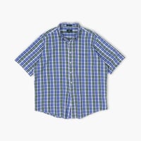 【USED】1990s CLUB ROOM : Seersucker Plaid BD S/S Shirt : XXL