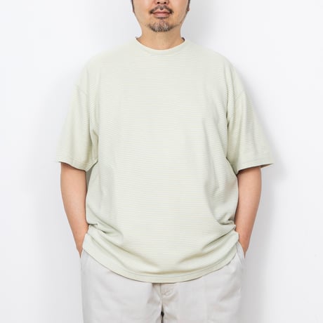 【USED】2000s Original Island Sport : Cotton Jersey Border Crew S/S Top : XL