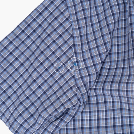 【USED】2000s Eddie Bauer : "RELAXED FIT" Dobby Plaid BD S/S Shirt : XL