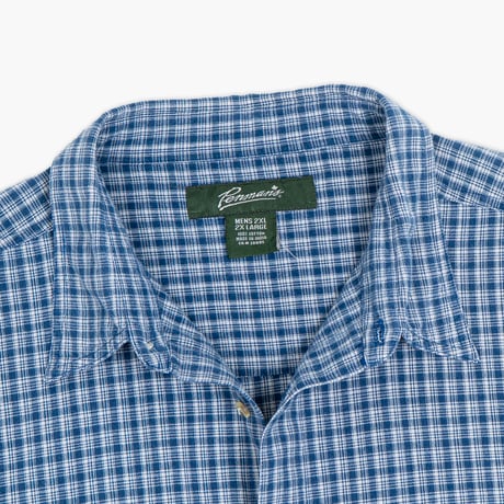 【USED】2000s Penmans : Dobby Plaid Regular S/S Shirt : XXL