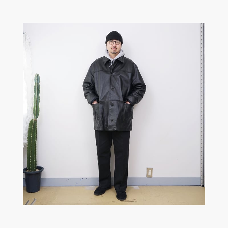 USED】2000s Timberland : Leather Half Coat : XX