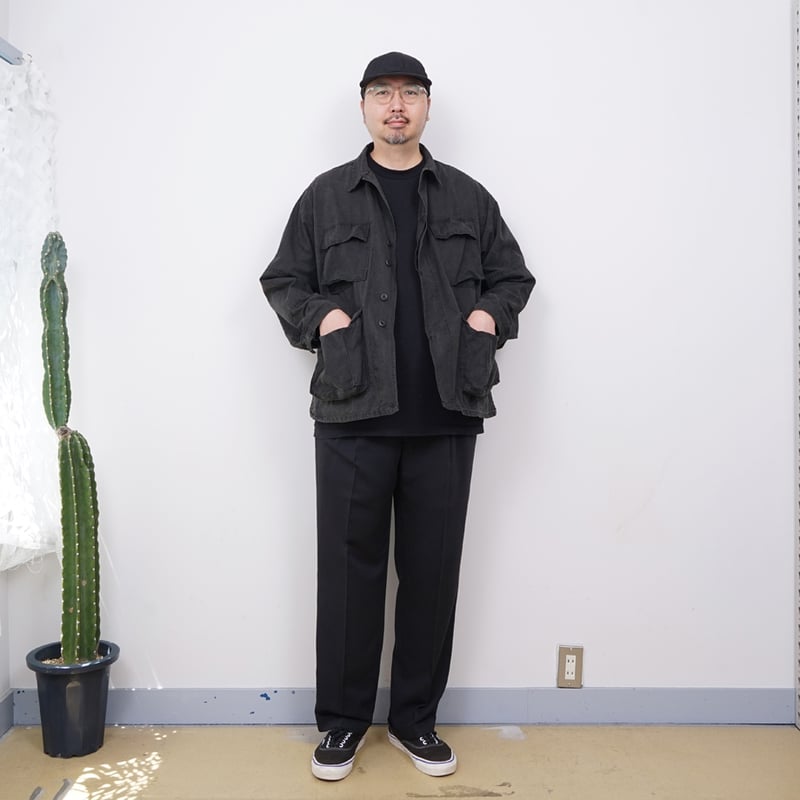 USED】1990s PERRY ELLIS : Poly Twill 2Tuck Trou
