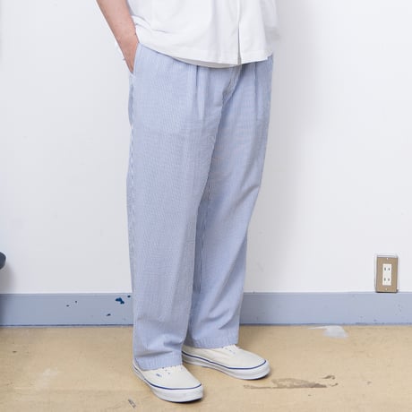 【USED】1990s-2000s Polo Ralph Lauren : "ANDREW PANT" Seersucker 2Tuck Trouser : w40