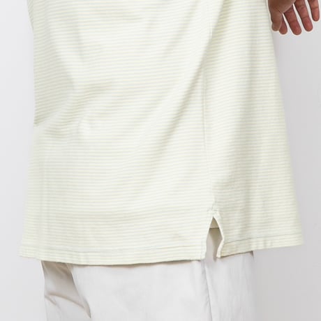 【USED】2000s Original Island Sport : Cotton Jersey Border Crew S/S Top : XL