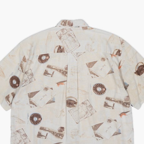 【USED】2000s FIELD&STREAM  : Silk Lure Pattern Regular S/S Shirt : L