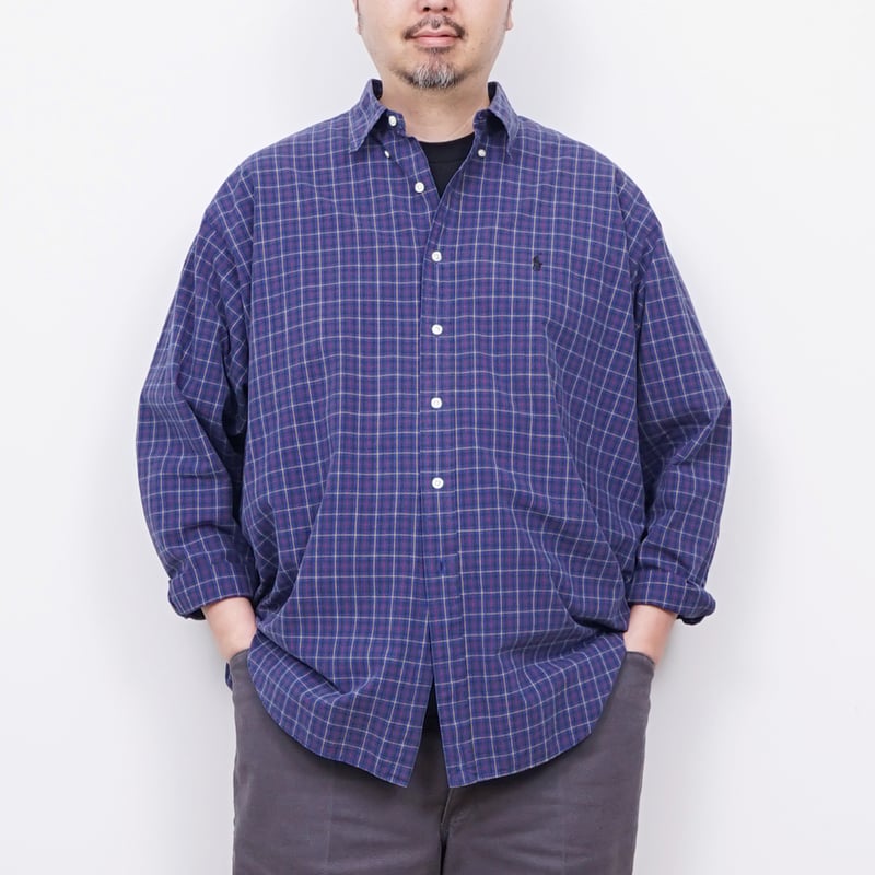 ガ*ン様 Ralph Lauren big shirt ビッグラガーシャツ AH 90's Ralph Lauren