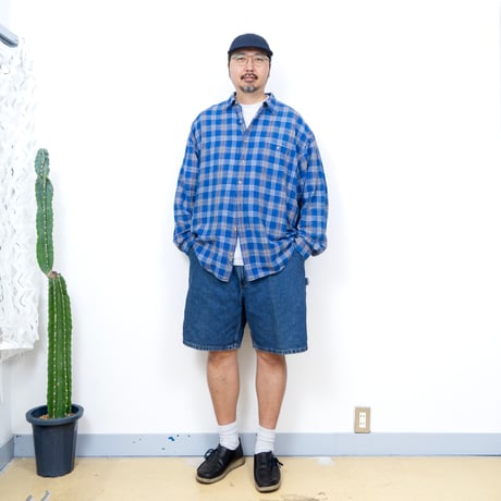 【USED】1990s-2000s Eddie Bauer : Linen Cotton Plaid Regular Shirt : XXL