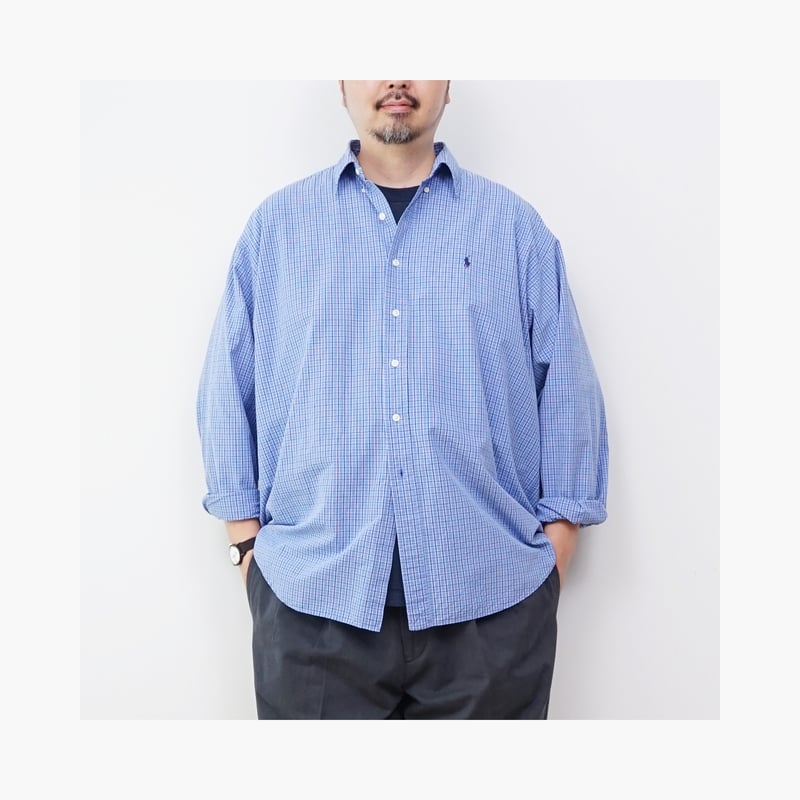 90s Ralph Lauren BLAKE リネンシャツ ブラック BDシャツ 黒 ブラック ラルフローレン |ヴインテージ古着屋Feeet