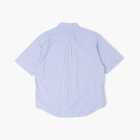 【USED】1990s Eddie Bauer : Cotton Seersucker Stripe BD S/S Shirt : XL