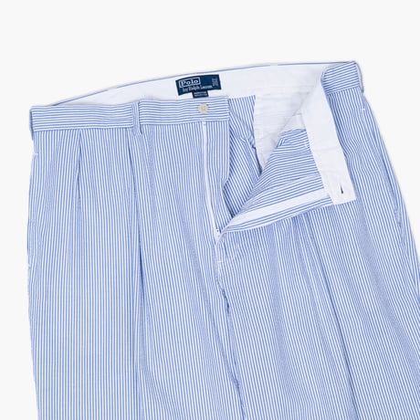 【USED】1990s-2000s Polo Ralph Lauren : "ANDREW PANT" Seersucker 2Tuck Trouser : w40