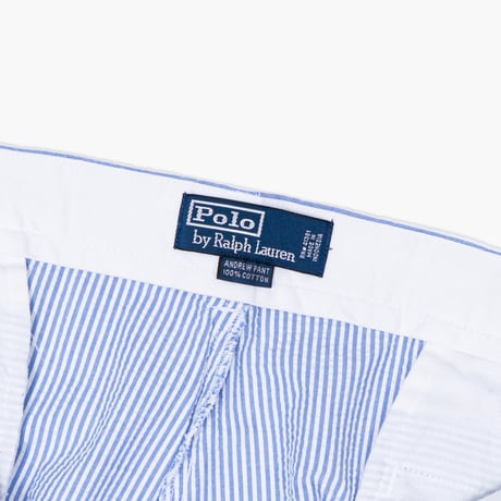 【USED】1990s-2000s Polo Ralph Lauren : "ANDREW PANT" Seersucker 2Tuck Trouser : w40