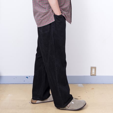 【USED】2000s Levi's : 550 "RELAXED FIT" Black Denim Jeans : w52