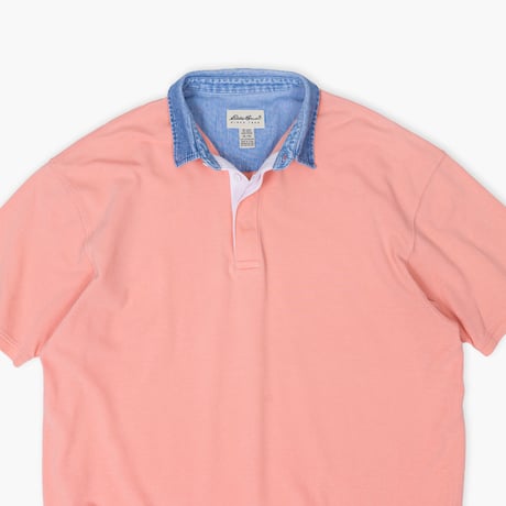 【USED】1990s-2000s Eddie Bauer : Cotton Pique Rugby S/S Shirt : XL