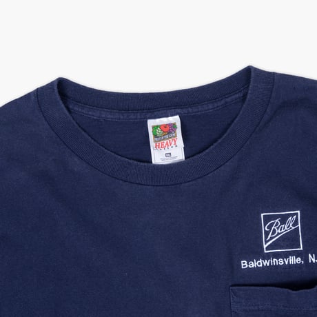 【USED】2000s FRUITS OF THE ROOM : "Ball" Crew T-Shirt with Pocket : XXL