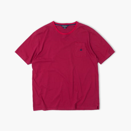 【USED】2000s Brooks Brothers : Border Crew T-Shirt with Pocket : XXL