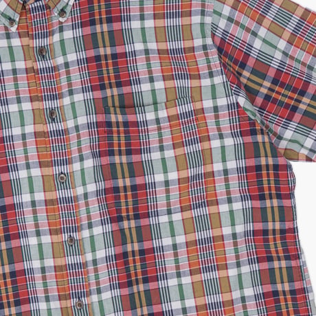 【USED】1990s-2000s LANDS' END : Madras Plaid BD S/S Shirt : XL