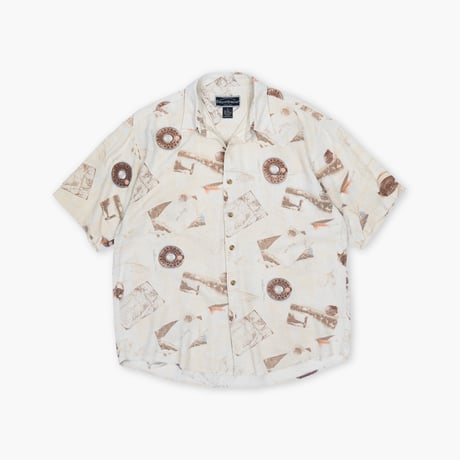 【USED】2000s FIELD&STREAM  : Silk Lure Pattern Regular S/S Shirt : L