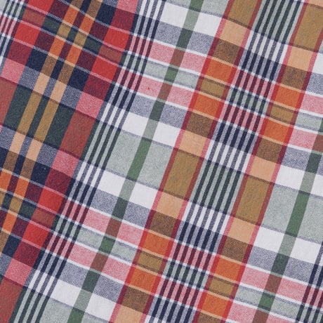 【USED】1990s-2000s LANDS' END : Madras Plaid BD S/S Shirt : XL
