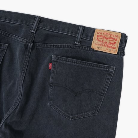 【USED】2010s Levi's : 505 "STRAIGHT FIT" Black Denim Jeans : w42