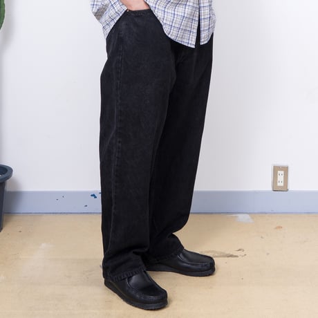 【USED】2000s Levi's : 550 "RELAXED FIT" Black Denim Jeans : w48