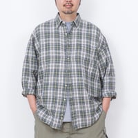 【USED】1990s-2000s Eddie Bauer : Linen Cotton Plaid BD Shirt : XL