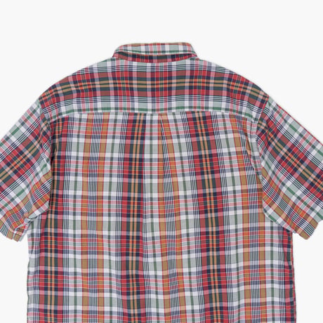 【USED】1990s-2000s LANDS' END : Madras Plaid BD S/S Shirt : XL