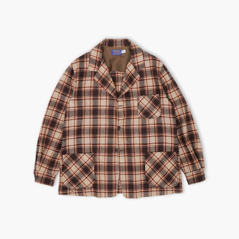 USED】1980s Pendleton : Wool Plaid Lapel Shirt