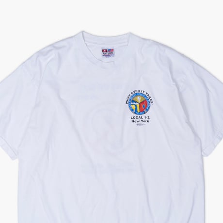 【USED】2000s BAYSIDE : "LOCAL 1-2 NY" Crew T-Shirt (Made in USA) : XXL