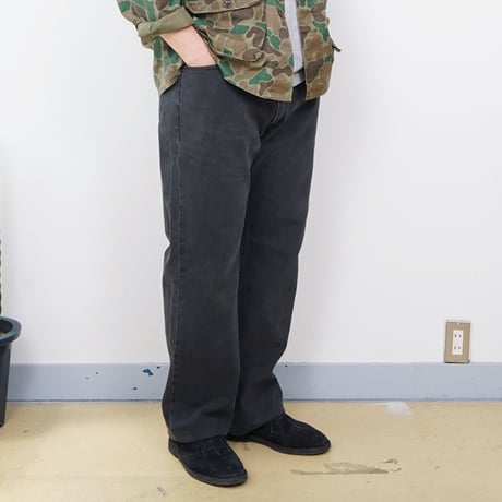 【USED】2010s Levi's : 505 "STRAIGHT FIT" Black Denim Jeans : w42
