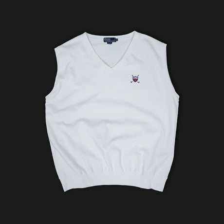 【USED】1990s Polo Ralph Lauren : Cotton Sweat V-Neck Vest : XXL