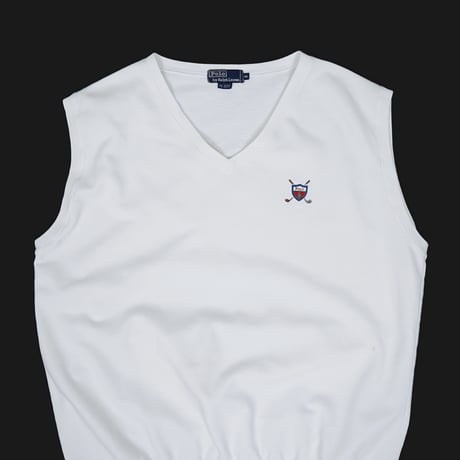 【USED】1990s Polo Ralph Lauren : Cotton Sweat V-Neck Vest : XXL