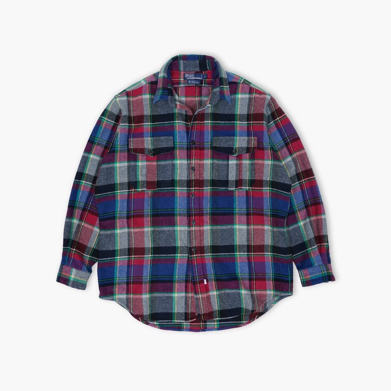 USED】1990s Polo Ralph Lauren : Wool Plaid Regu