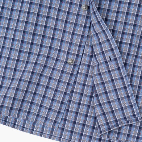 【USED】2000s Eddie Bauer : "RELAXED FIT" Dobby Plaid BD S/S Shirt : XL